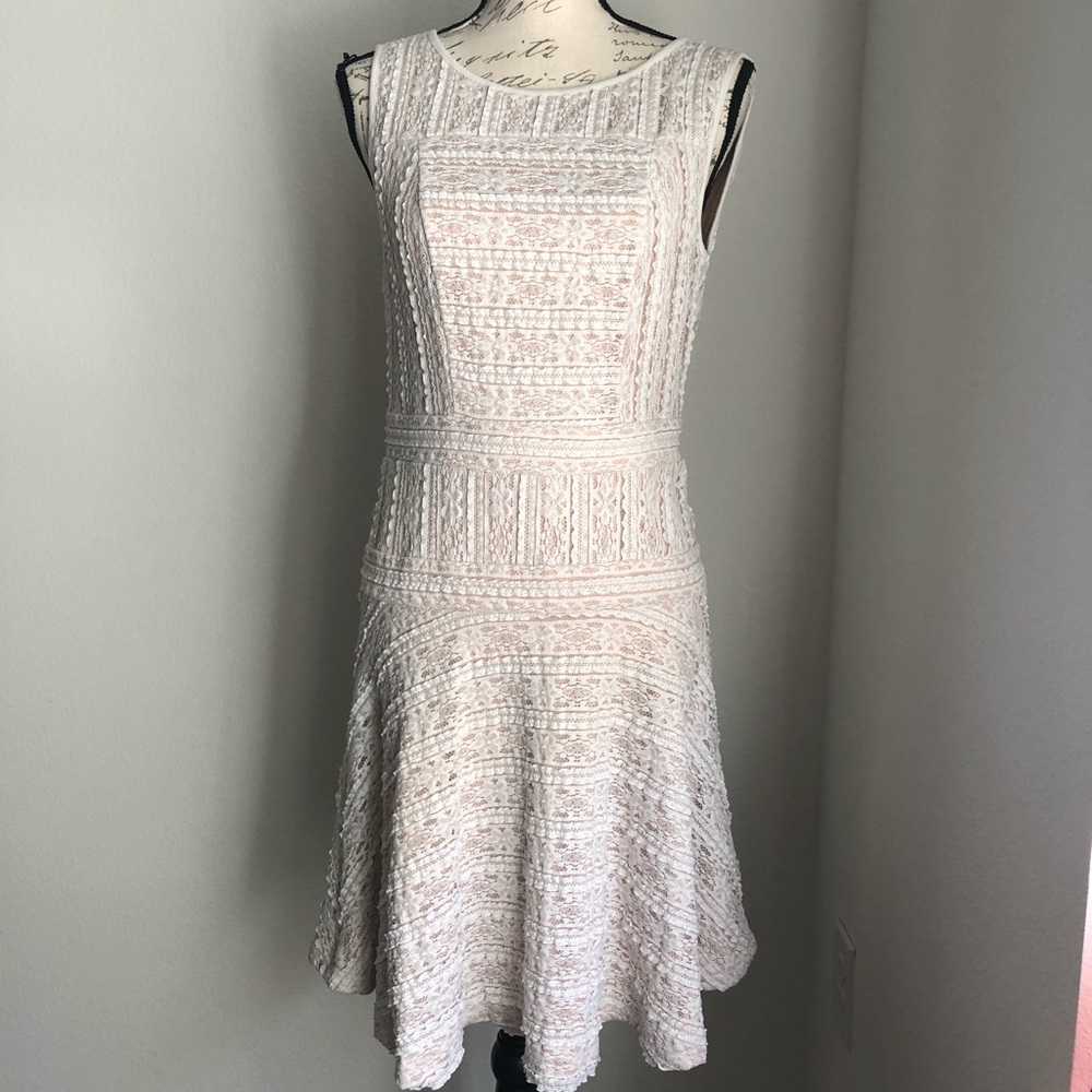 VINCE CAMUTO | Lace White Fit & Flare Dress